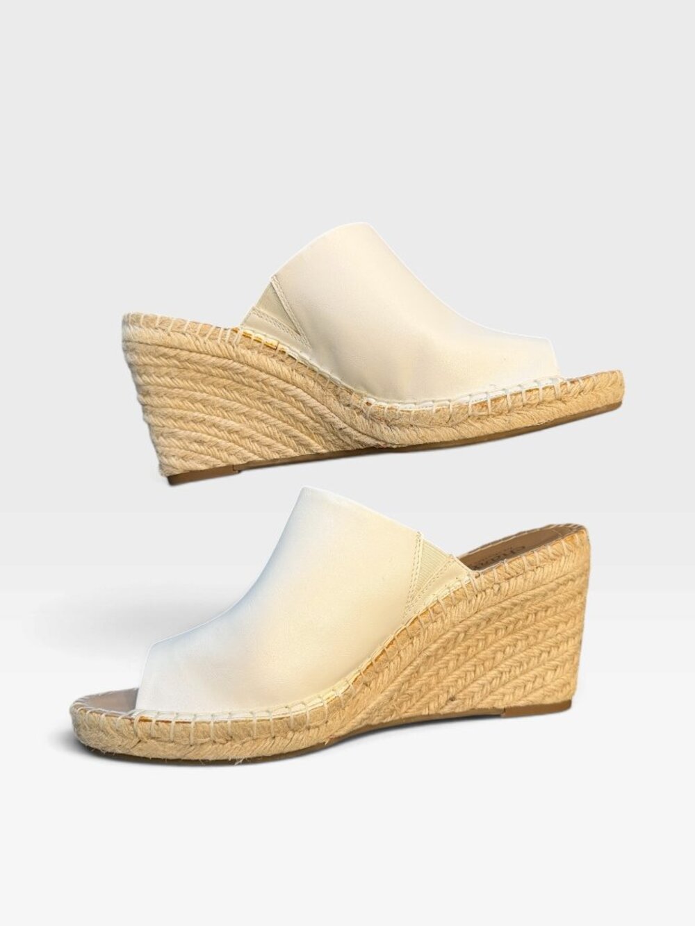 Charles by Charles David Nautical Espadrille Wedge Mule Sandals White Womens 10